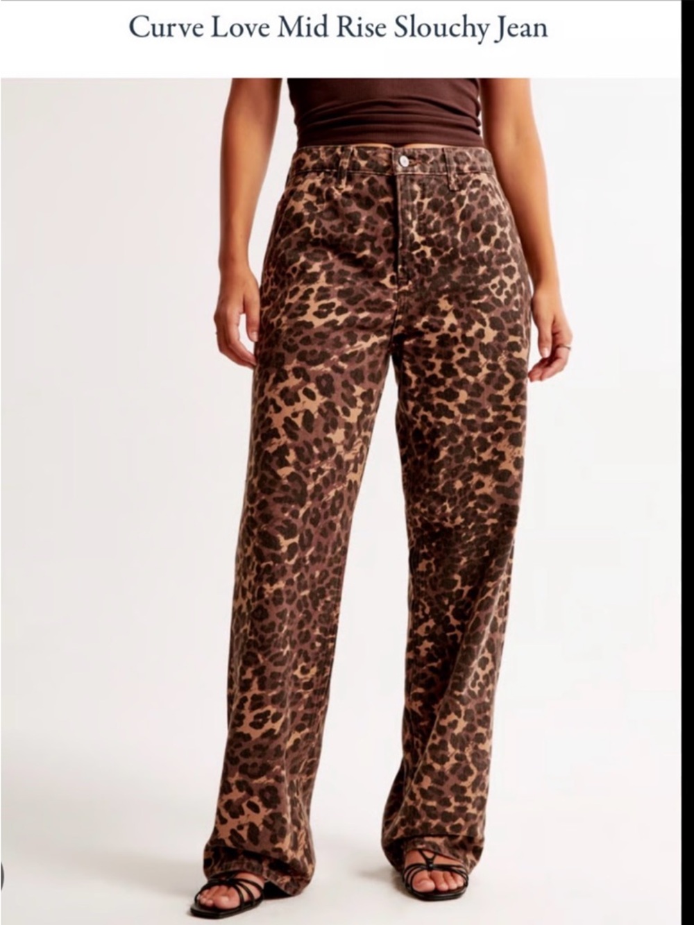 Abercrombie & Fitch Women’s Leopard Print Boyfriend Jeans - Brown/Black - Picture 6 of 12